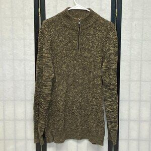Method Long Sleeve Marled Mock Turtleneck 1/4 Zip Cable Knit Pull On Sweater XXL